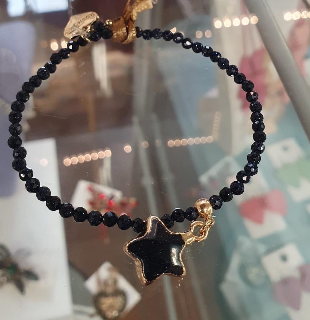 Navy Starstone Gold Star Bracelet