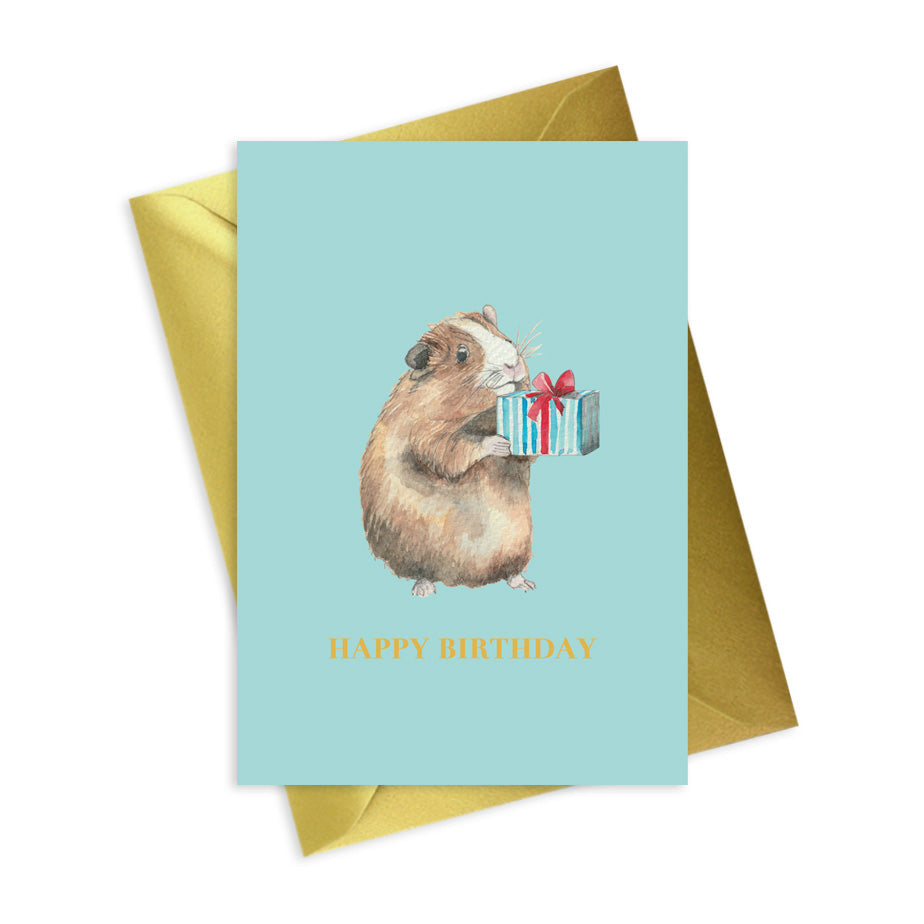 Animal Happy Birthday Guinea Pig Card