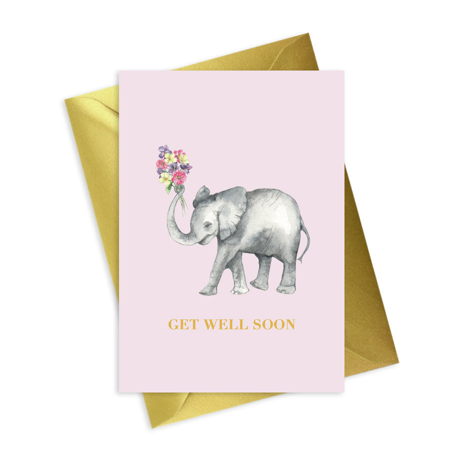 Animal Get Well Soon Elephant Card