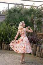 Load image into Gallery viewer, Ariana Orange Floral Swing Dress