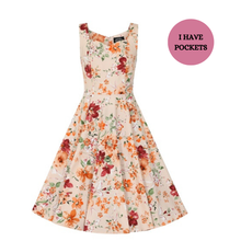 Load image into Gallery viewer, Ariana Orange Floral Swing Dress
