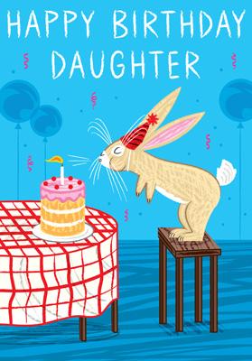 Artquirk Rabbit Daughter Birthday Card