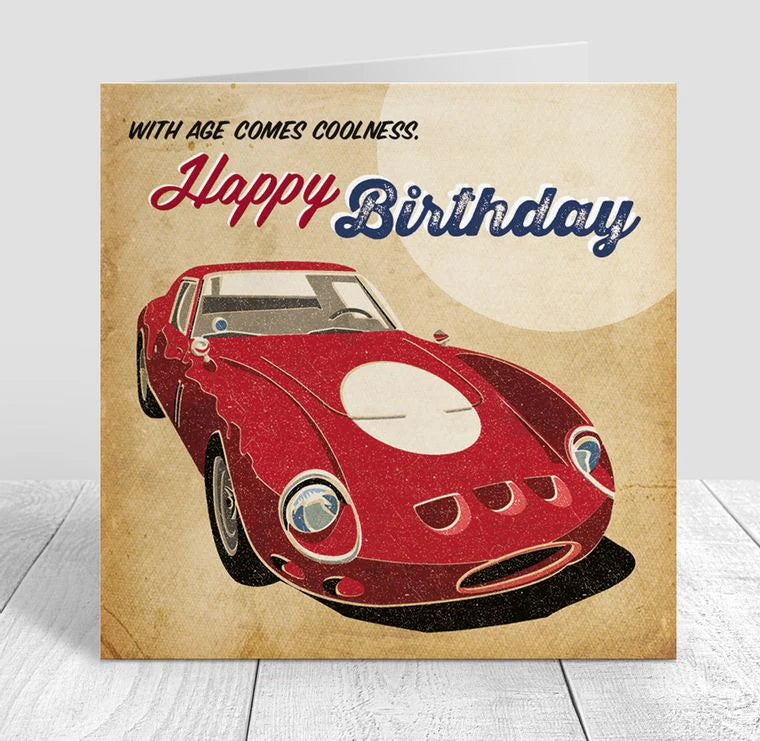 Autojumble Happy Birthday Red Ferrari Card