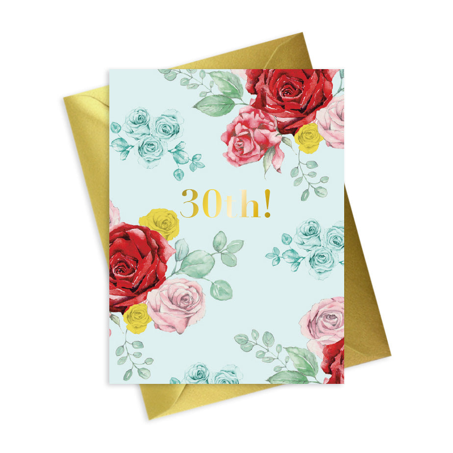 Bright Blooms 30th Birthday Card