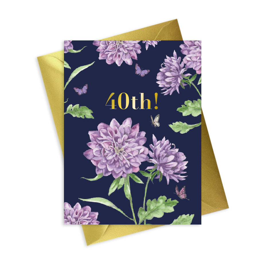 Bright Blooms 40th Birthday Card