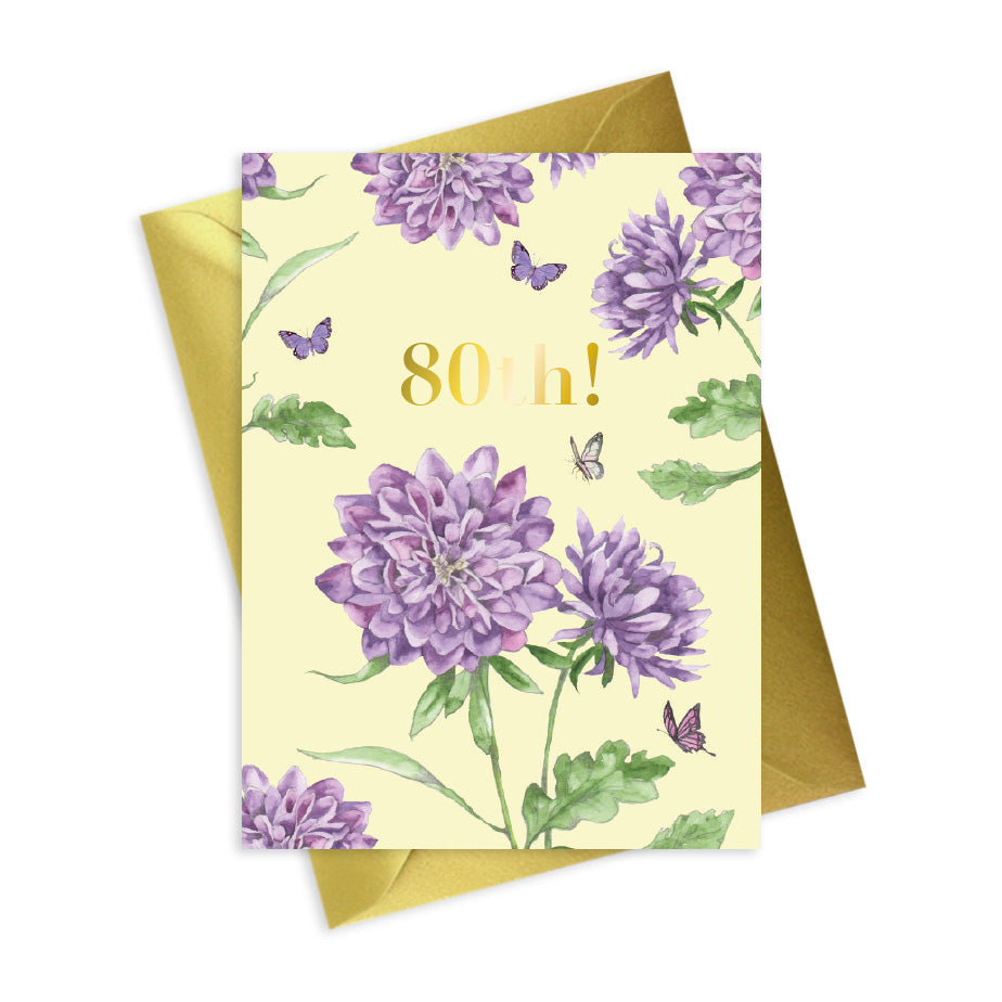 Bright Blooms 80th Birthday Card