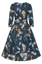 Load image into Gallery viewer, Bambi Teal Butterfly Swing Dress