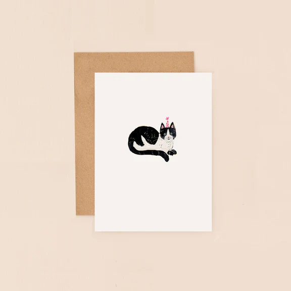 Bijou Black & White Cat Mini Card