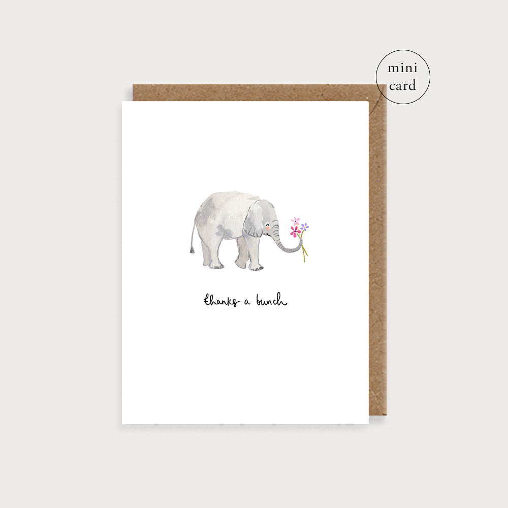 Bijou Elephant Thanks A Bunch Mini Card