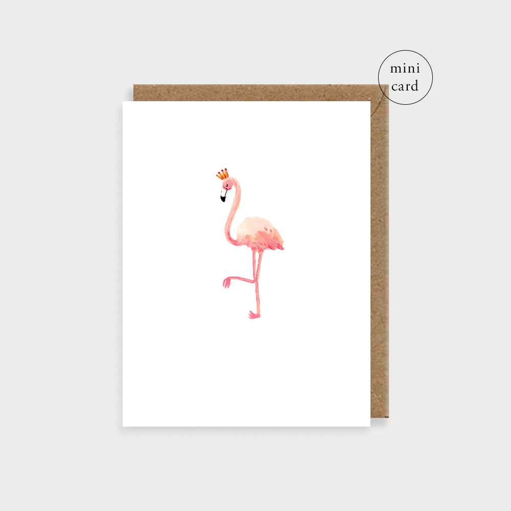 Bijou Flamingo Crown Mini Card
