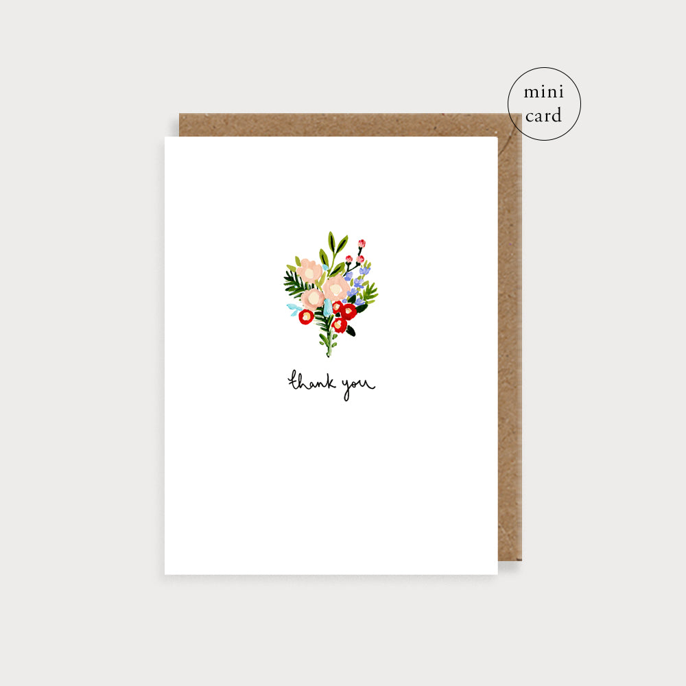 Bijou Flowers Thank You Mini Card