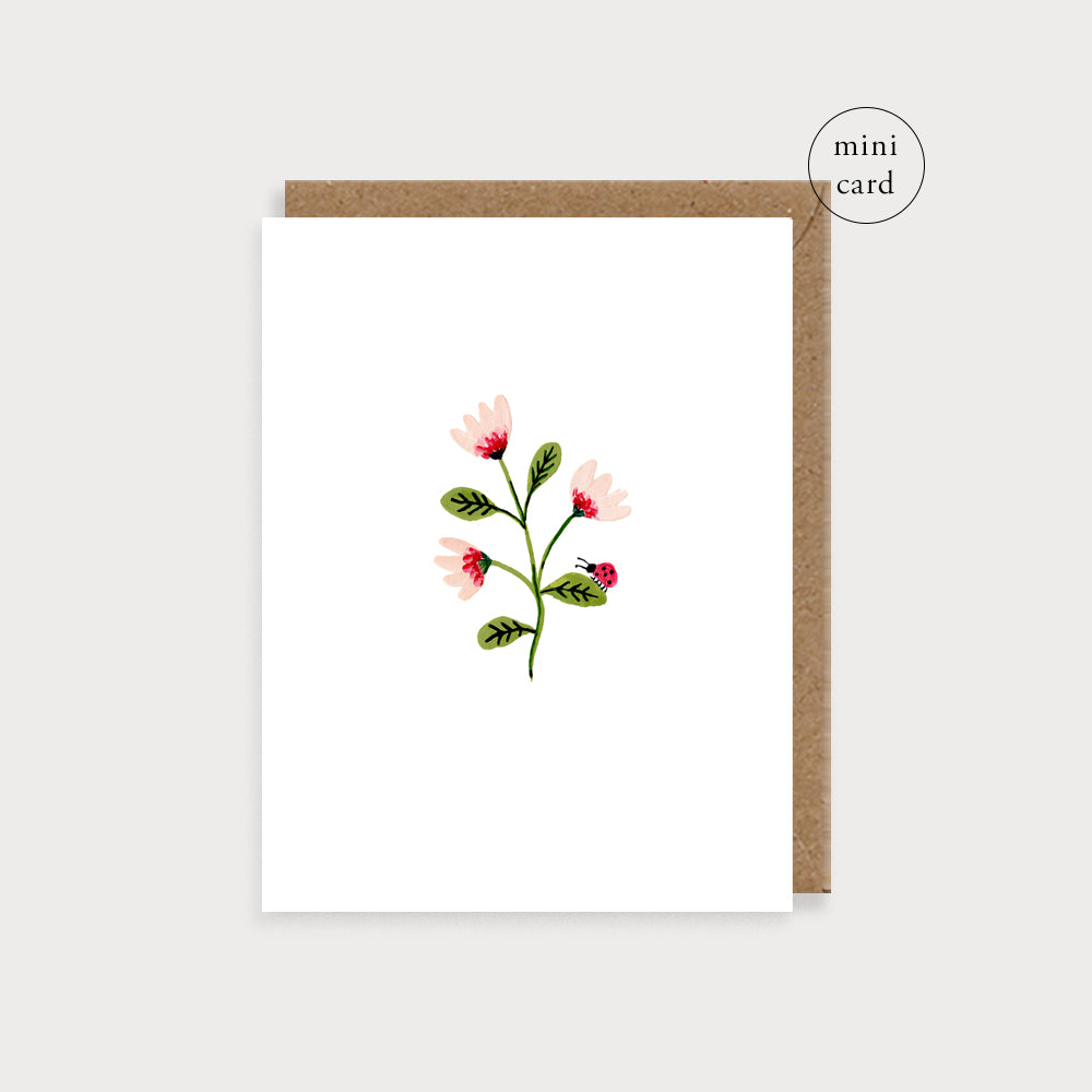 Bijou Flowers & Ladybird Mini Card