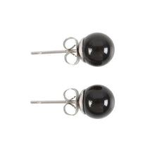 Load image into Gallery viewer, Semi Precious Black Agate Earrings
