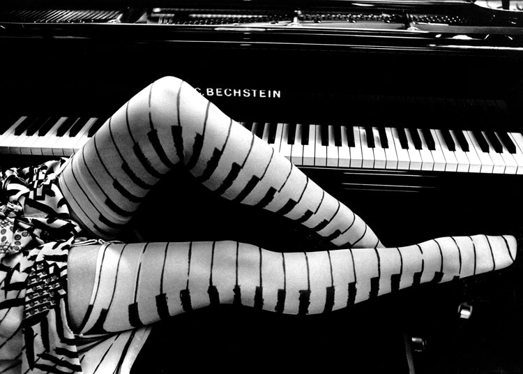 Black & White Piano Legs Card
