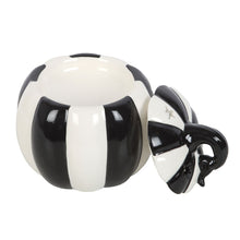 Load image into Gallery viewer, Black & White Striped Pumpkin Oil & Wax Melt Burner