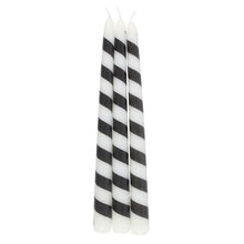 Load image into Gallery viewer, Black & White Stripe Taper Candle Set