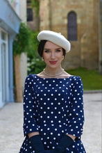 Load image into Gallery viewer, Blakely Blue Polka Dot Swing Dress
