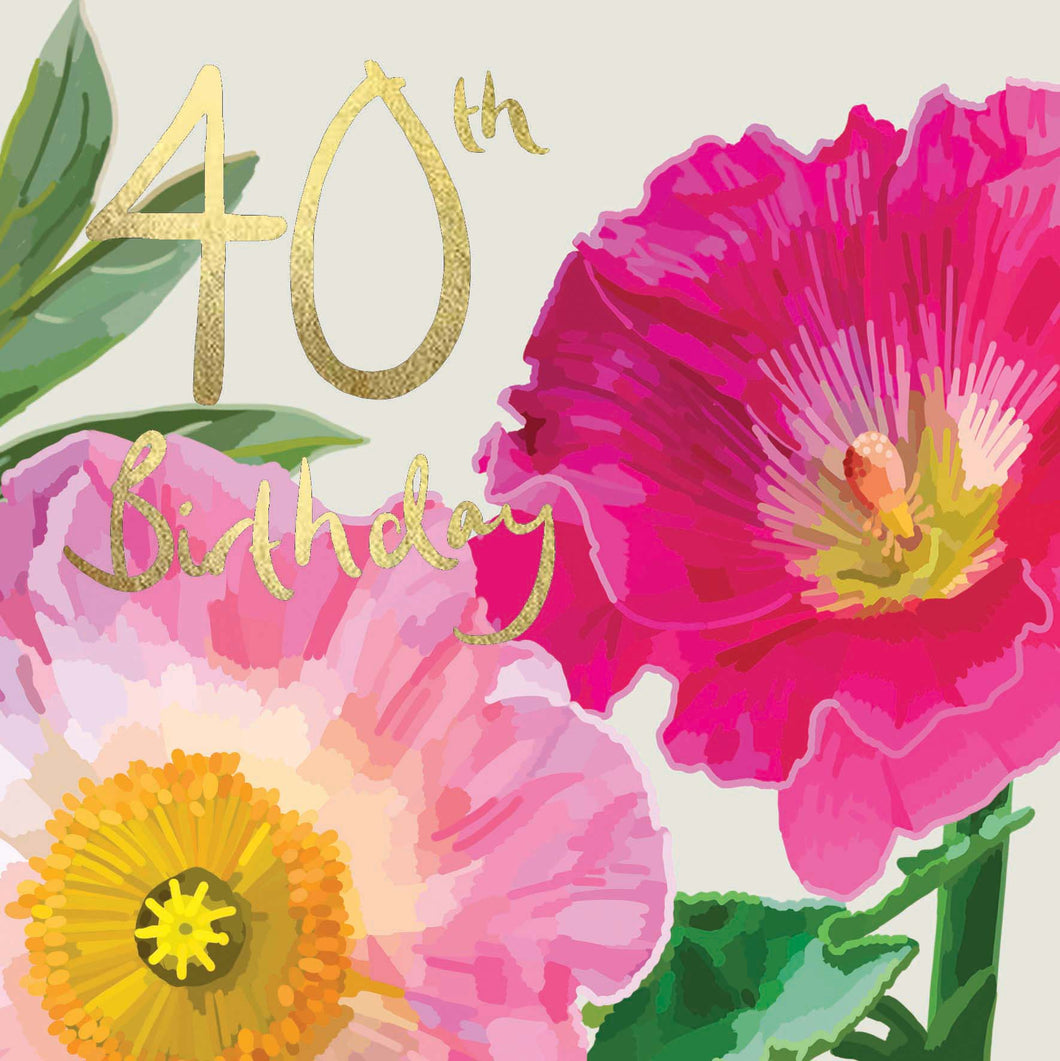 Botanical 40th Birthday Card