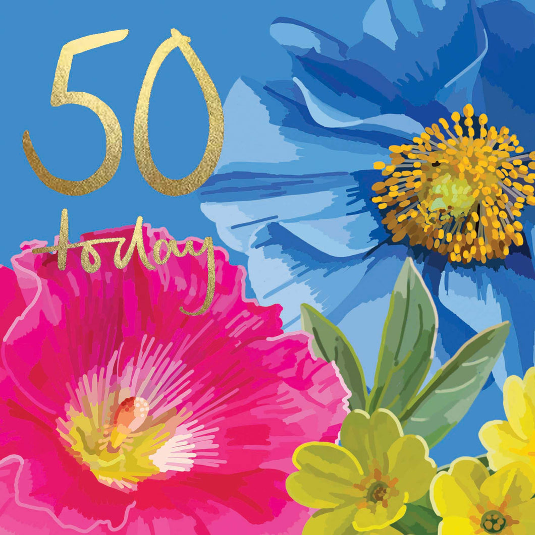 Botanical 50th Birthday Card