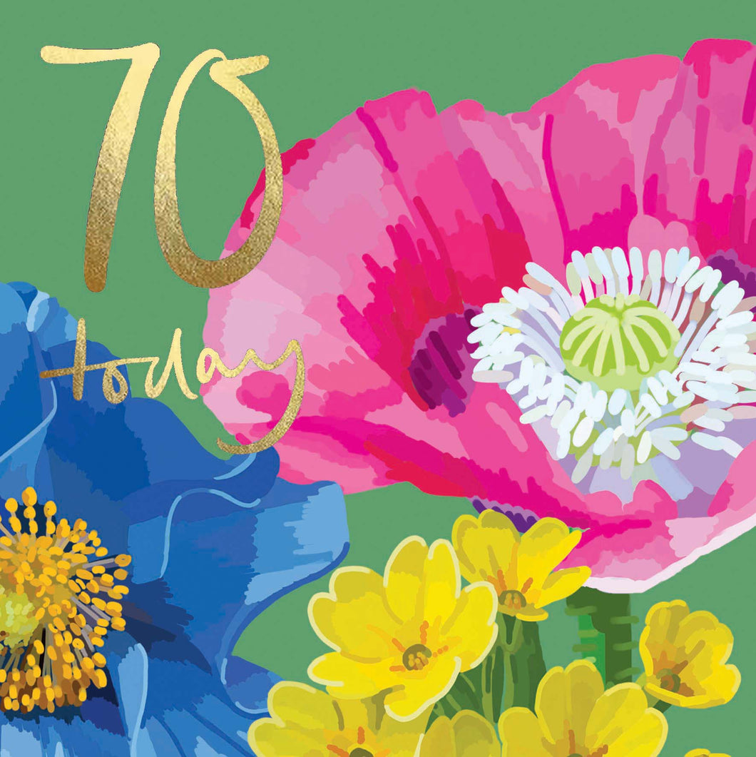 Botanical 70th Birthday Card
