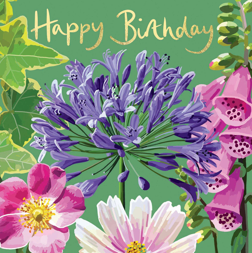Botanical Happy Birthday Allium Card