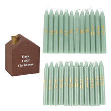 Load image into Gallery viewer, Christmas Countdown 24 Mini Advent Candles & Holder FIRST CANDLE DAMAGED SALE