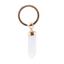Load image into Gallery viewer, Clear Quartz Crystal Point Keyring
