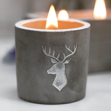 Load image into Gallery viewer, Concrete Soy Candle Stag Whiskey & Woodsmoke