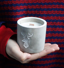 Load image into Gallery viewer, Concrete Soy Candle Stag Whiskey & Woodsmoke