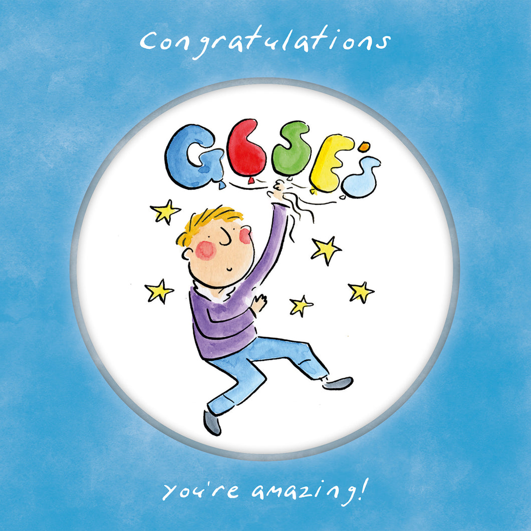 Whole Lotta Rosie Congratulations GCSEs Blue Card