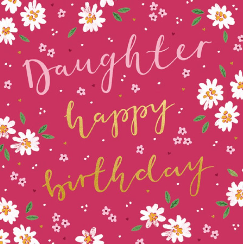Cranberry Floral Daughter Birthday Card