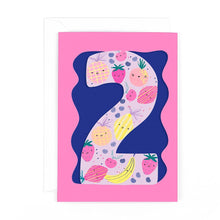 Load image into Gallery viewer, Doodle Age 2 Pink Birthday Card
