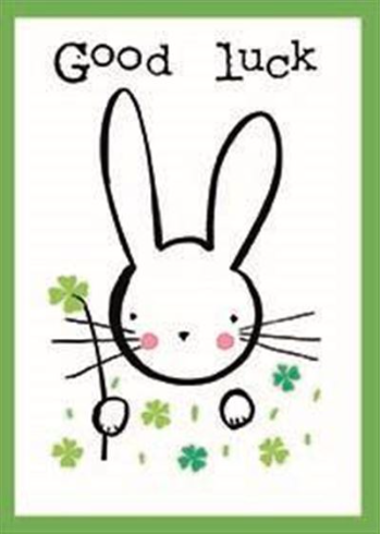 Doodle Good Luck Bunny Card