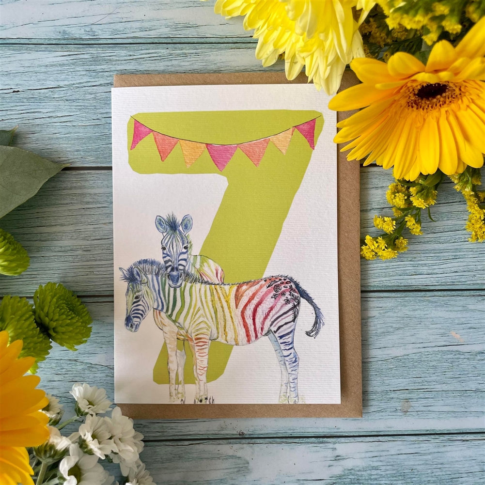 Age 7 Zebras Eco Card