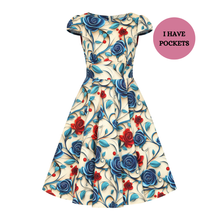 Load image into Gallery viewer, Elowen Cream Floral Swing Dress