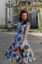 Load image into Gallery viewer, Elowen Cream Floral Swing Dress