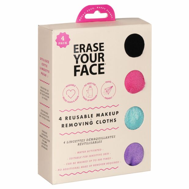 Erase Your Face Make Up Removal Cloths 4 Set