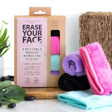 Load image into Gallery viewer, Erase Your Face Make Up Removal Cloths 4 Set
