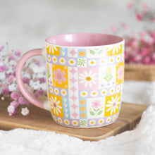 Load image into Gallery viewer, Floral Patchwork Ceramic Mug