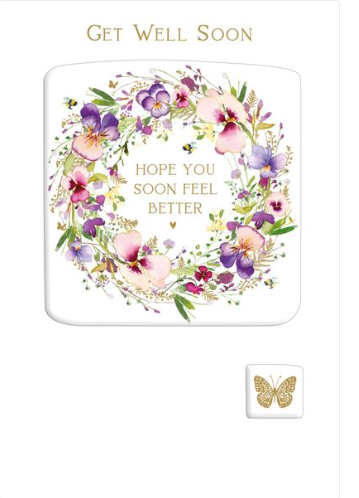 Flower Press Get Well Soon Card
