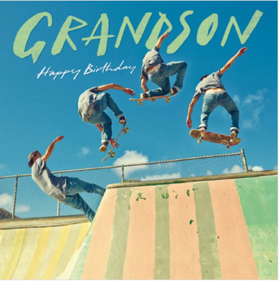 Framed Skateborading Grandson Birthday Card