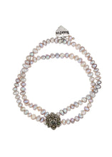 Load image into Gallery viewer, Grey Freshwater Pearl &amp; Crystal Bracelet
