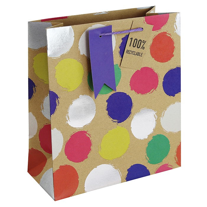 Gift Bag Medium Kraft Spots