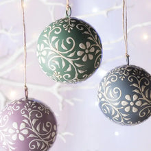 Load image into Gallery viewer, Hand Painted Metal Bauble Decoration