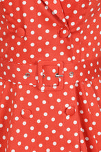 Load image into Gallery viewer, Hannah Red Polka Dot Swing Dress