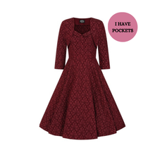 Load image into Gallery viewer, Layla Wine Swing Dress & Bolero