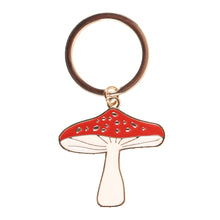 Load image into Gallery viewer, Lucky Toadstool Enamel Keyring
