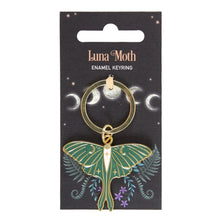 Load image into Gallery viewer, Luna Moth Enamel Keyring

