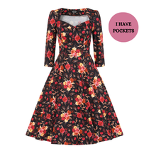 Load image into Gallery viewer, Margot Autumn Floral Swing Dress