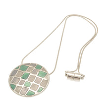 Load image into Gallery viewer, Miss Milly Aqua & Blue Mosaic Disc Necklace